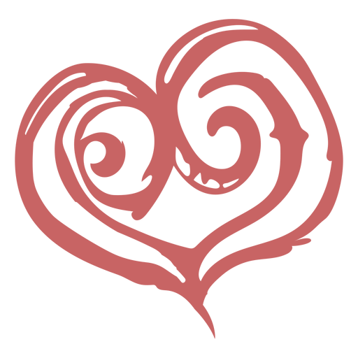 Elemento de doodle de pincel de corazón Diseño PNG