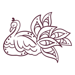 Indian peafowl element line PNG Design