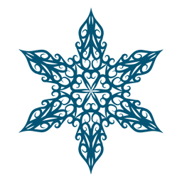Intricate snowflake element PNG Design