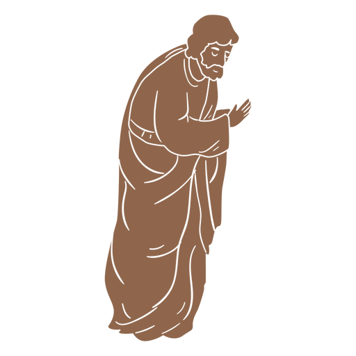 Joseph nativity character silhouette PNG Design