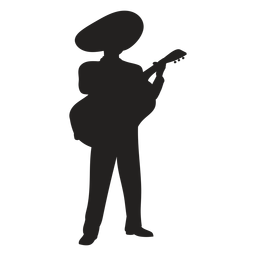 Mariachi silhueta de guitarrista Desenho PNG