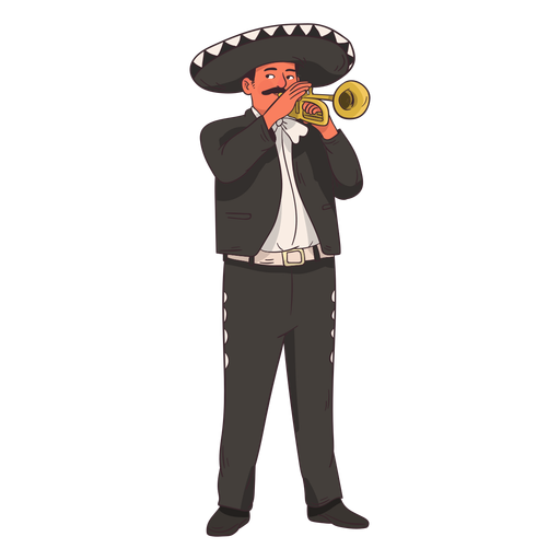 Download Mariachi trumpet player cartoon - Transparent PNG & SVG ...