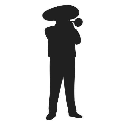 Mariachi trumpet player silhouette