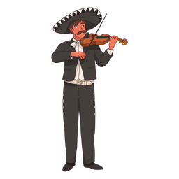 Desenho animado do violinista Mariachi Desenho PNG