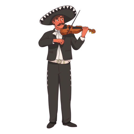 Dibujos animados de jugador de viol?n mariachi Diseño PNG