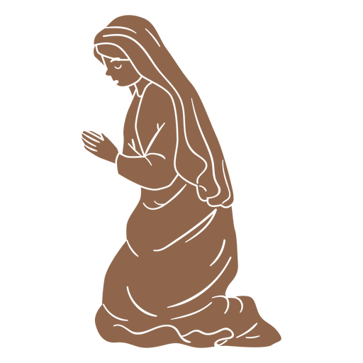 Mary nativity character silhouette PNG Design
