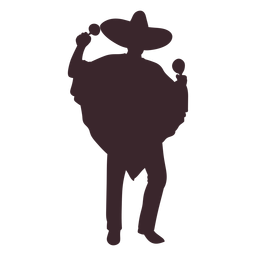 Silhueta de jogador de maracas mexicanas Desenho PNG