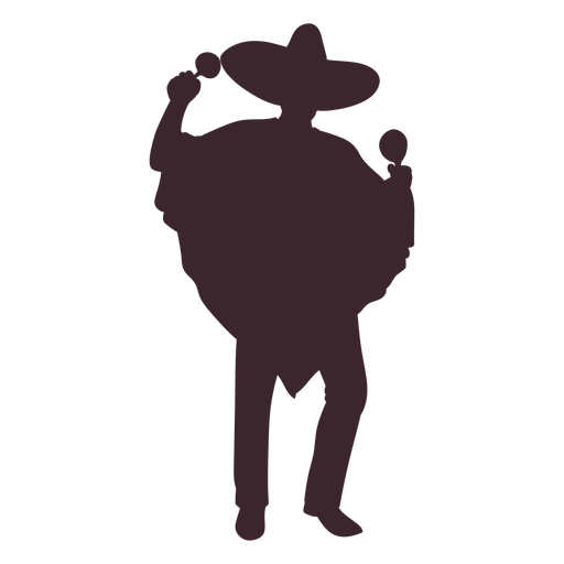 Mexican maracas player silhouette PNG Design