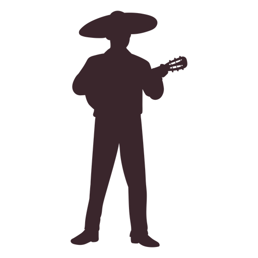 Silueta de personaje de mariachi mexicano