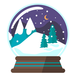 Mountain Scene Snow Globe Png & Svg Design For T-shirts