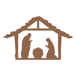 Nativity of jesus scene silhouette Transparent PNG