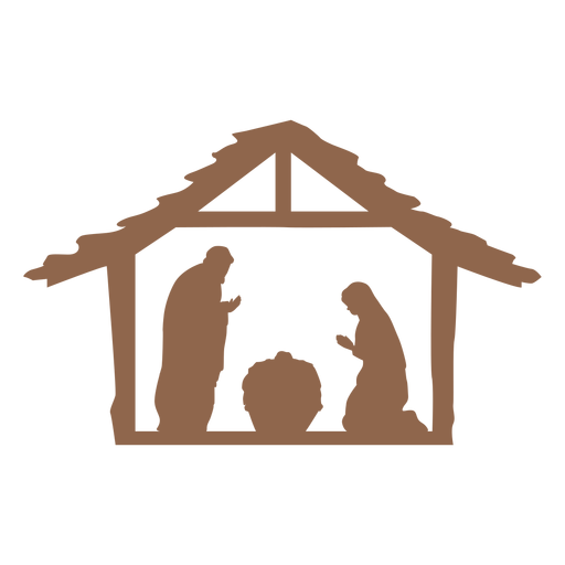 Silhueta da cena da Natividade de Jesus Desenho PNG