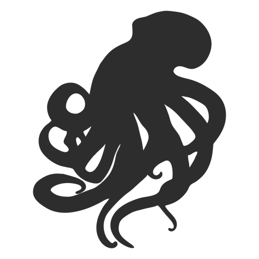 Octopus pushing up silhouette
