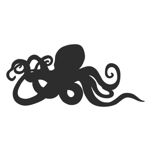 Octopus standing still silhouette