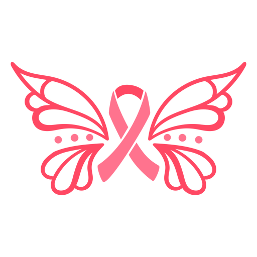 Download Ornamented butterfly breast cancer ribbon - Transparent ...
