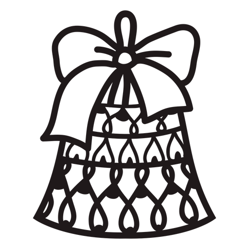 Ornamented christmas bell stroke PNG Design