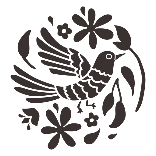 Otomi style bird silhouette PNG Design