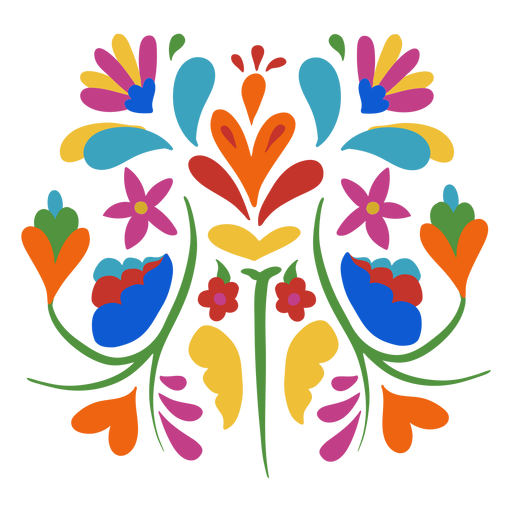 Otomi style floral composition PNG Design
