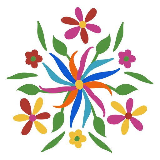 Blumenverzierung im Otomi-Stil PNG-Design
