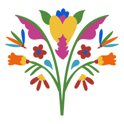 Elemento de flor estilo Otomi Desenho PNG