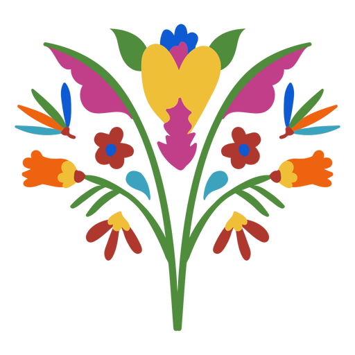 Otomi style flower element PNG Design