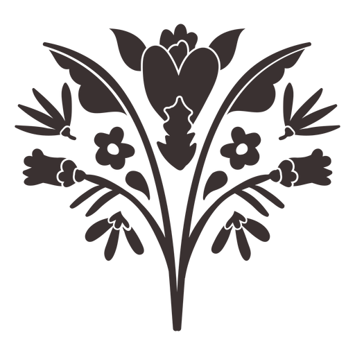 Silueta de elemento de flor de estilo otomí Diseño PNG
