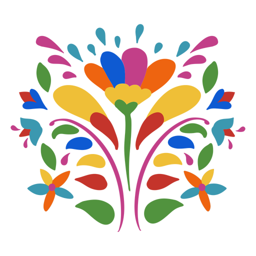 Otomi style flower ornament PNG Design
