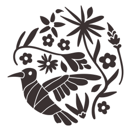 Silueta de colibrí estilo otomí Diseño PNG