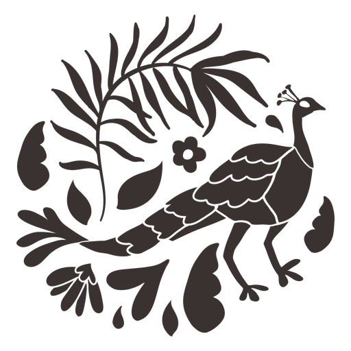 Download Otomi style peacock silhouette - Transparent PNG & SVG vector file