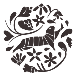 Silhueta de cachorro da pradaria estilo Otomi Desenho PNG