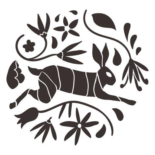 Otomi style rabbit silhouette PNG Design