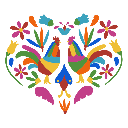 Otomi style rooster cock PNG Design