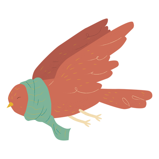Pigeon flying with scarf PNG Design