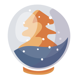 Elemento de globo de neve de pinheiro Desenho PNG