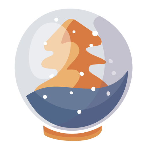 Elemento de globo de nieve de ?rbol de pino Diseño PNG