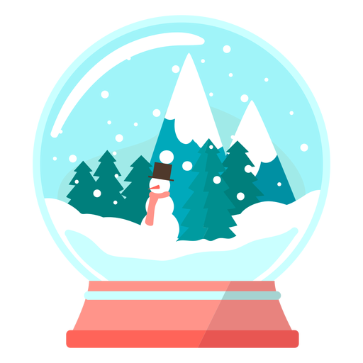 Pine trees snow globe - Transparent PNG & SVG vector file