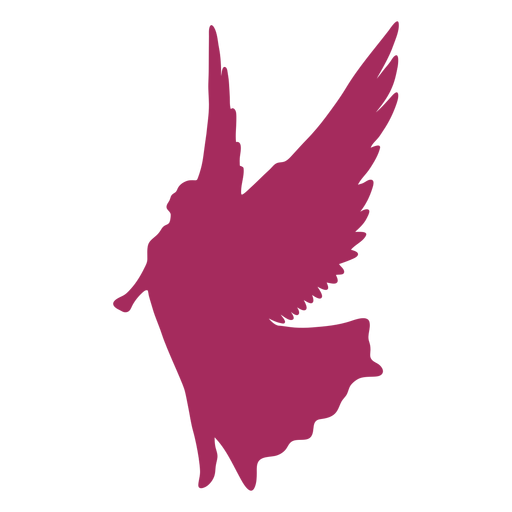 Silueta de vuelo de ángel rosa Diseño PNG