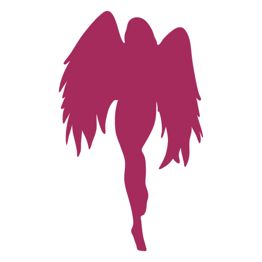 Silueta de angel rosa Diseño PNG