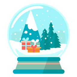 Apresenta cena de globo de neve Desenho PNG
