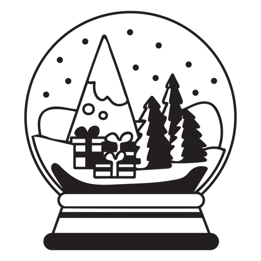 Presents scene snow globe stroke - Transparent PNG & SVG ...