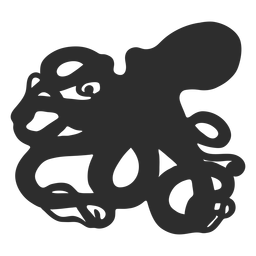 Realistic octopus silhouette PNG Design