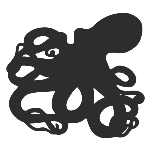 Realistic octopus silhouette PNG Design