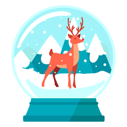 Bola de nieve de renos Diseño PNG