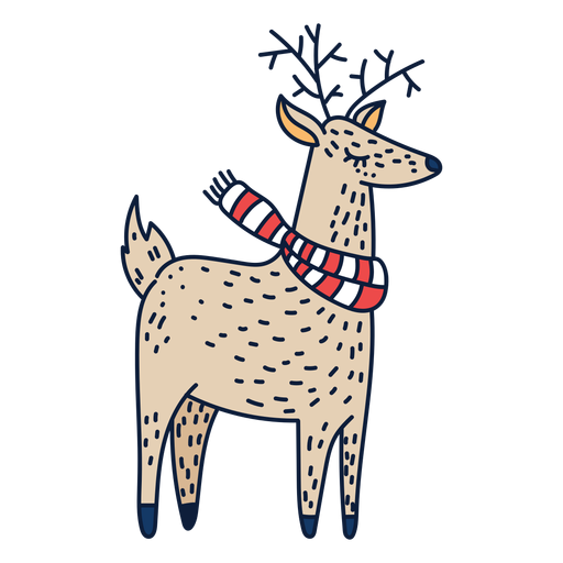 Reindeer with scarf cartoon