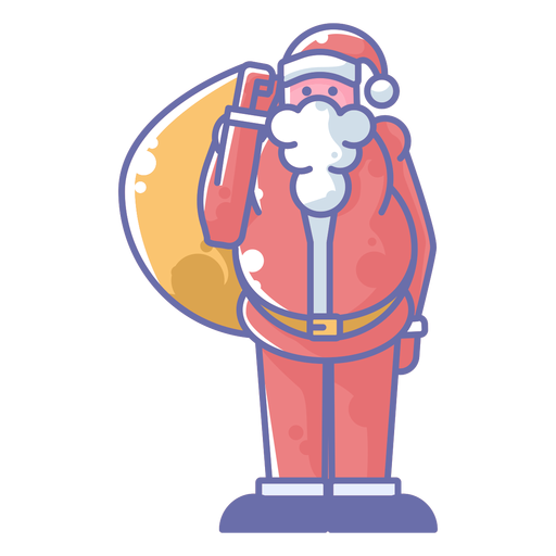 Der Weihnachtsmann trägt einen Sack mit Geschenken PNG-Design