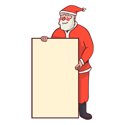 Santa claus holding sign PNG Design