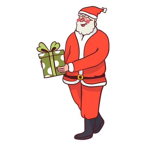 Weihnachtsmann überreicht Geschenk PNG-Design