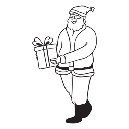Papai Noel entregando presente Desenho PNG
