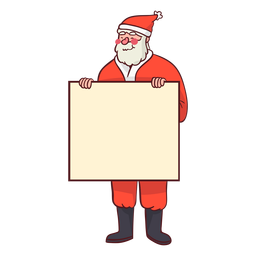 Papai Noel segurando uma placa Desenho PNG