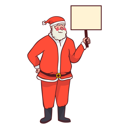 Papai Noel segurando uma placa de sinaliza??o